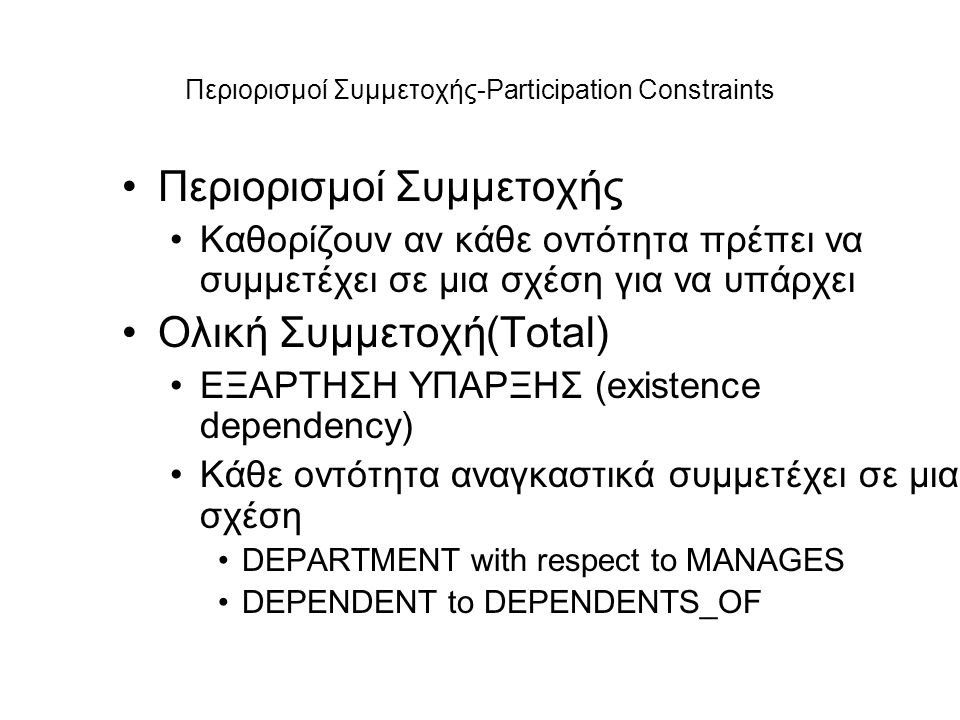 Περιορισμοί Συμμετοχής-Participation Constraints