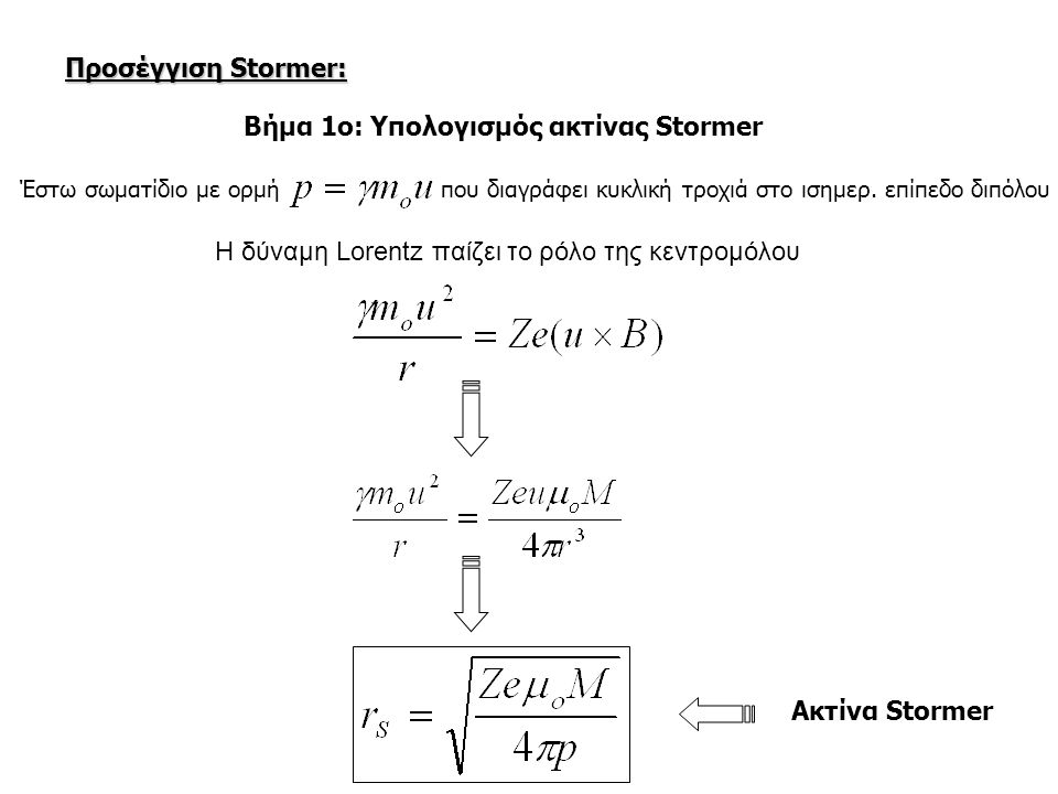 Βήμα 1ο: Υπολογισμός ακτίνας Stormer