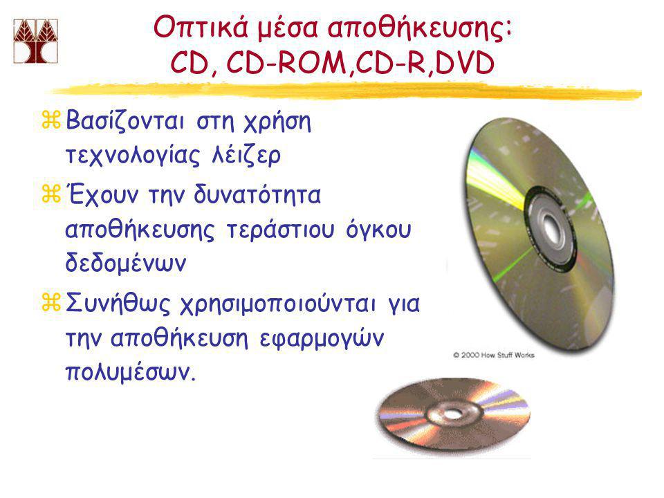Οπτικά μέσα αποθήκευσης: CD, CD-ROM,CD-R,DVD