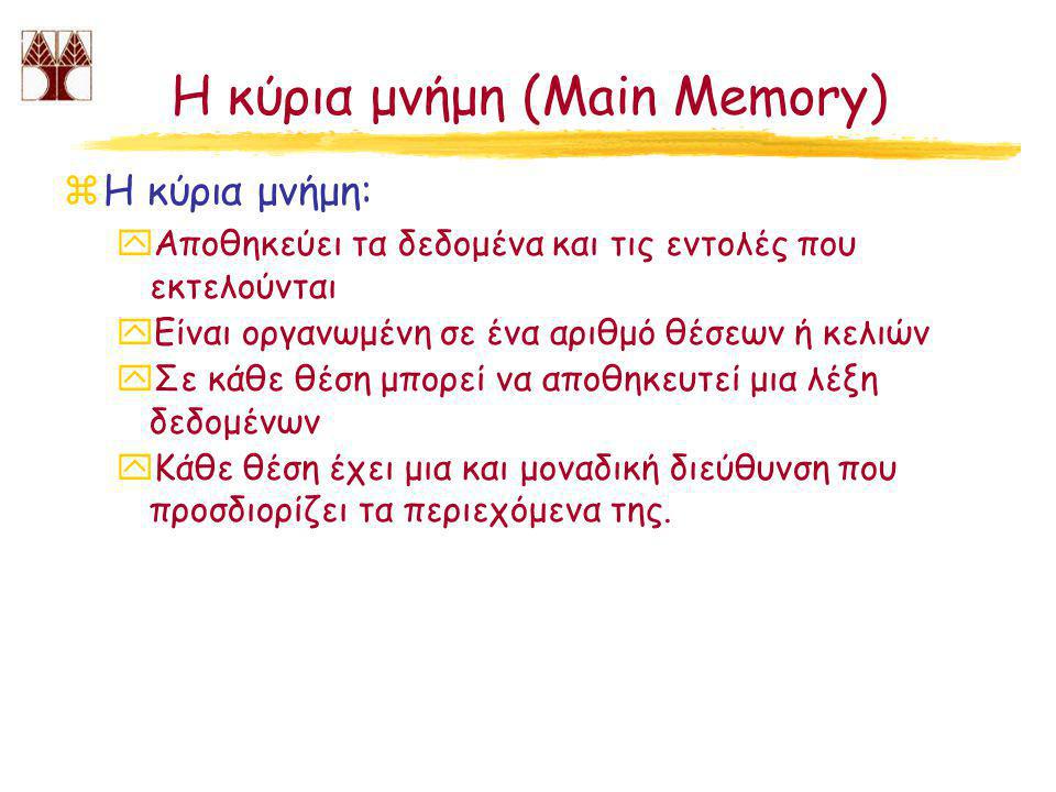 Η κύρια μνήμη (Main Memory)