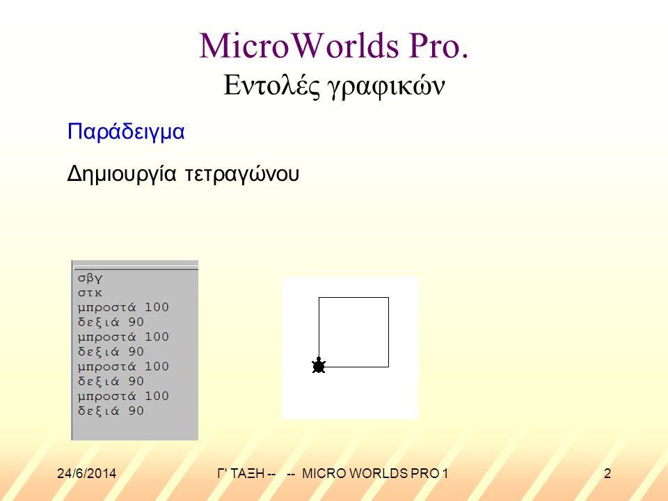 MicroWorlds Pro. Εντολές γραφικών