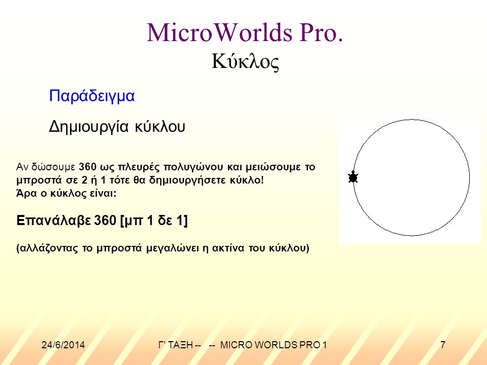 MicroWorlds Pro. Κύκλος