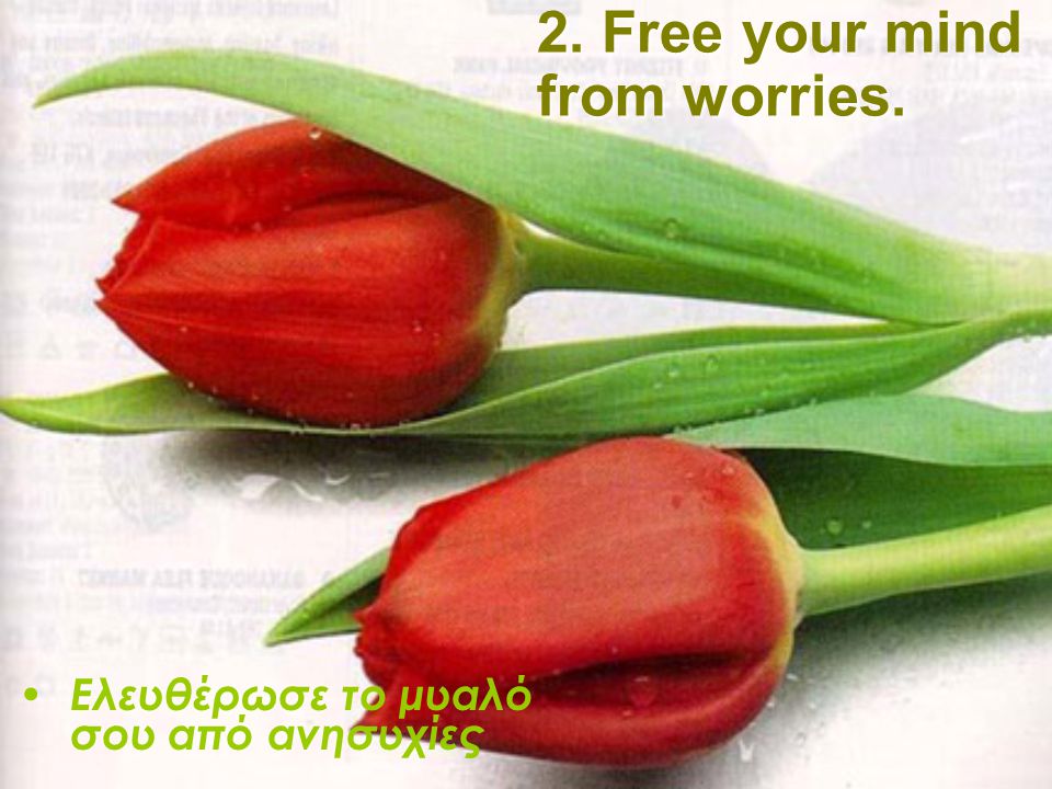 2. Free your mind from worries.