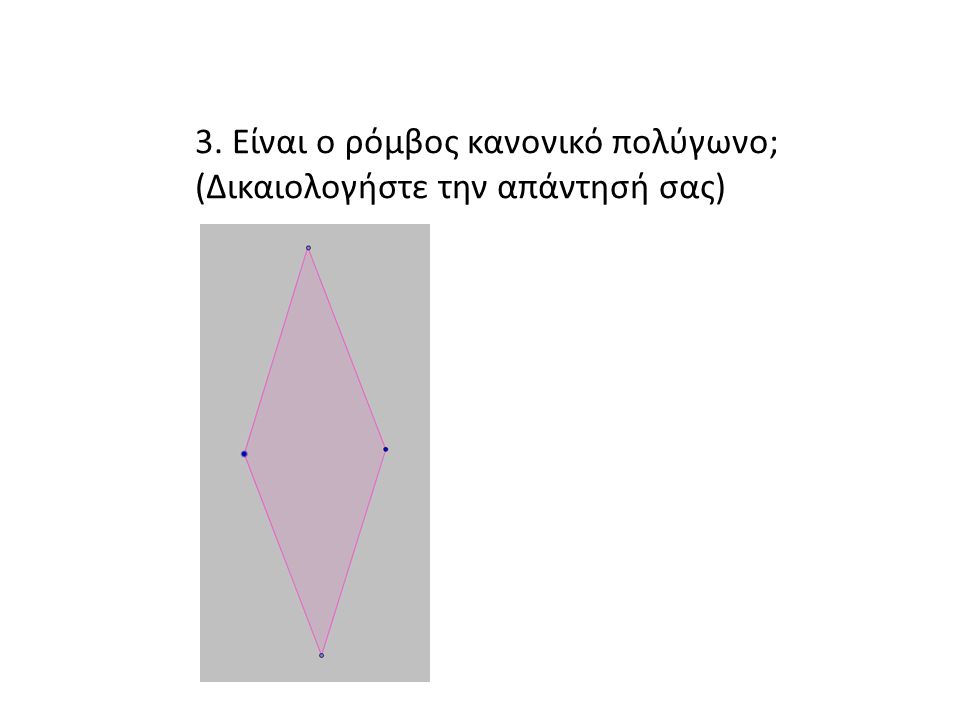 3. Είναι ο ρόμβος κανονικό πολύγωνο;