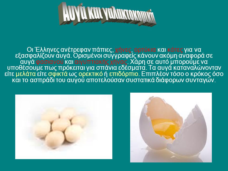 Αυγά και γαλακτοκομικά