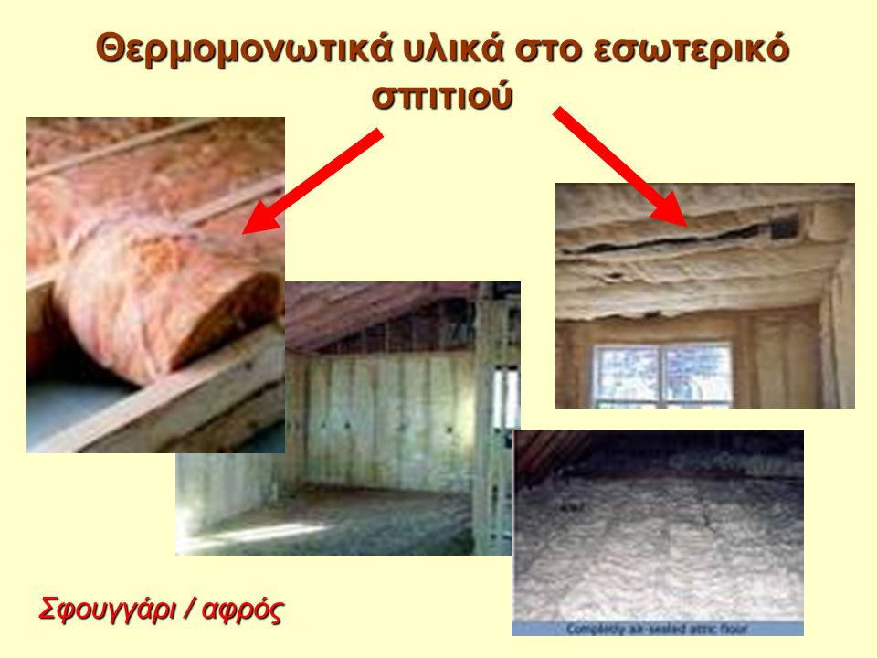 Θερμομονωτικά υλικά στο εσωτερικό σπιτιού
