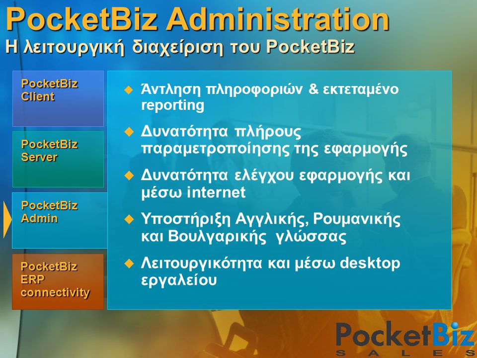 PocketBiz Administration Η λειτουργική διαχείριση του PocketBiz