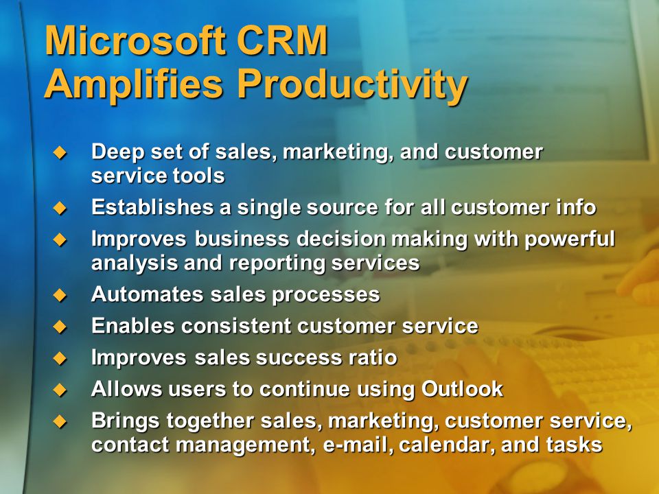 Microsoft CRM Amplifies Productivity