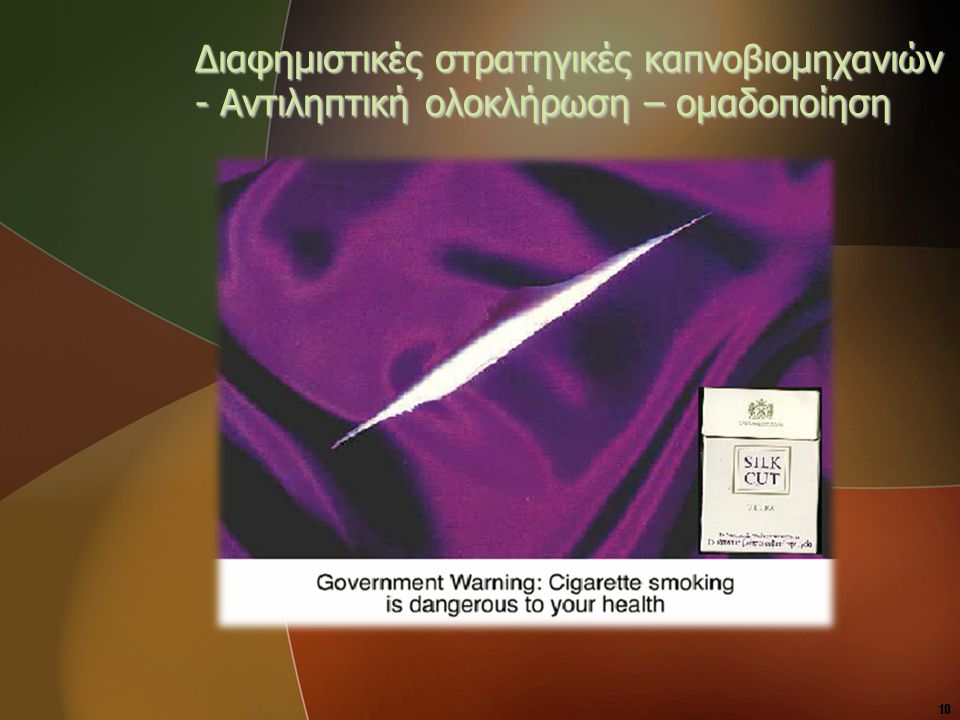 Διαφημιστικές στρατηγικές καπνοβιομηχανιών - Αντιληπτική ολοκλήρωση – ομαδοποίηση