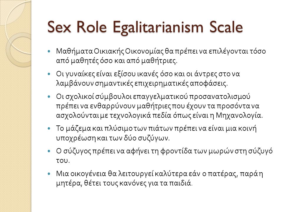 Sex Role Egalitarianism Scale