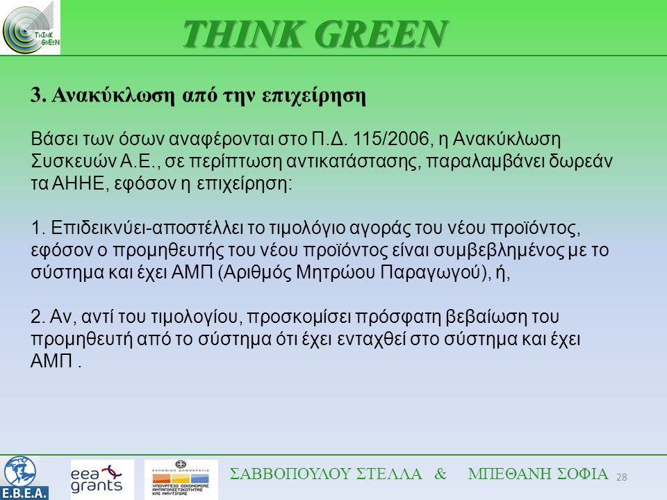 THINK GREEN 3. Ανακύκλωση από την επιχείρηση