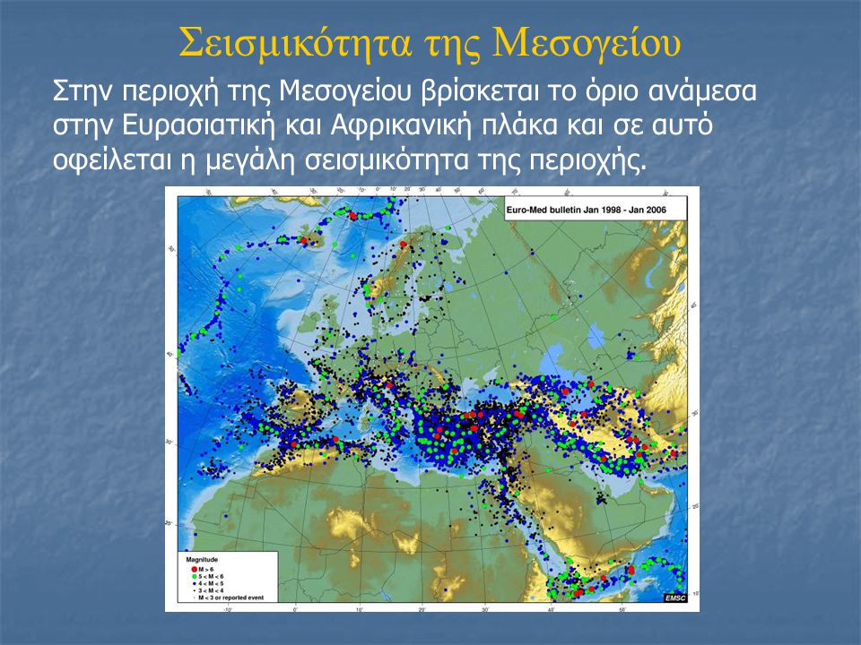 Σεισμικότητα της Μεσογείου