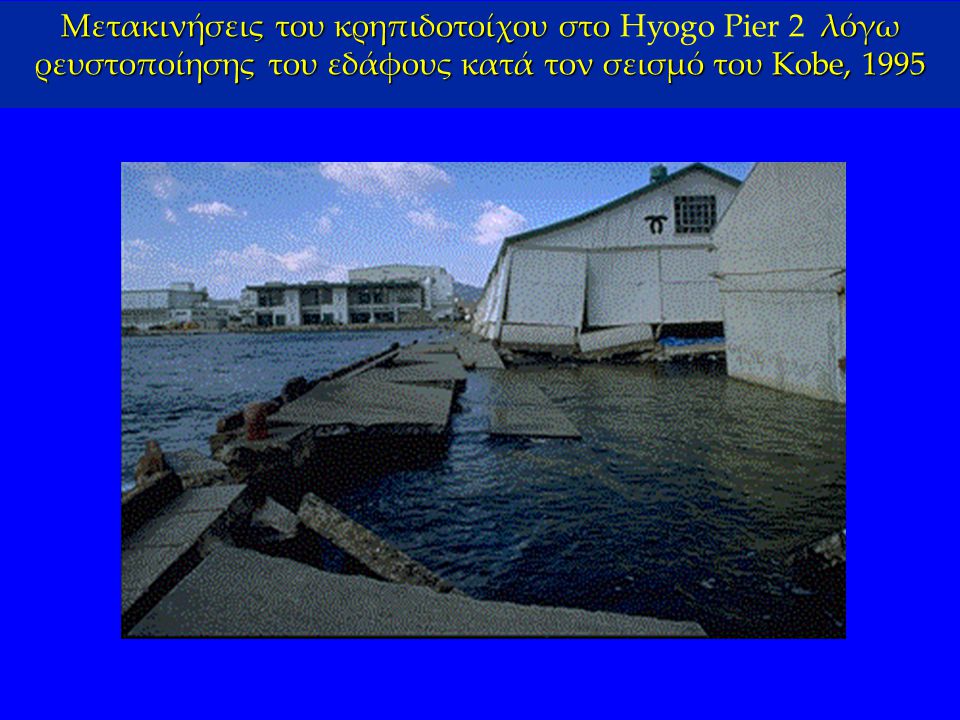 Μετακινήσεις του κρηπιδοτοίχου στο Hyogo Pier 2 λόγω ρευστοποίησης του εδάφους κατά τον σεισμό του Kobe, 1995