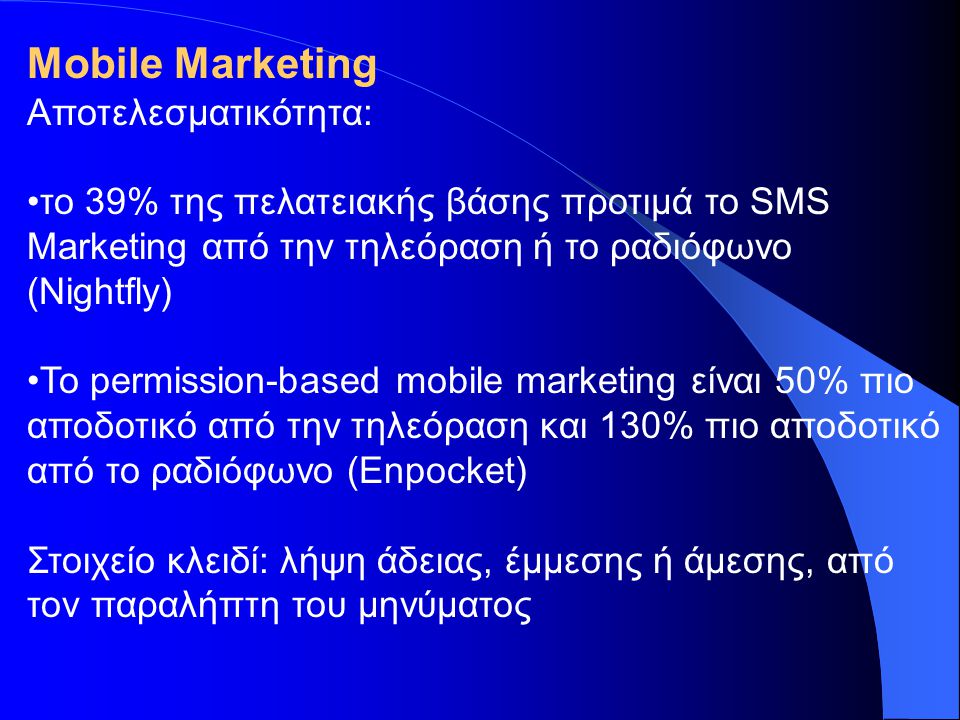 Mobile Marketing Αποτελεσματικότητα: