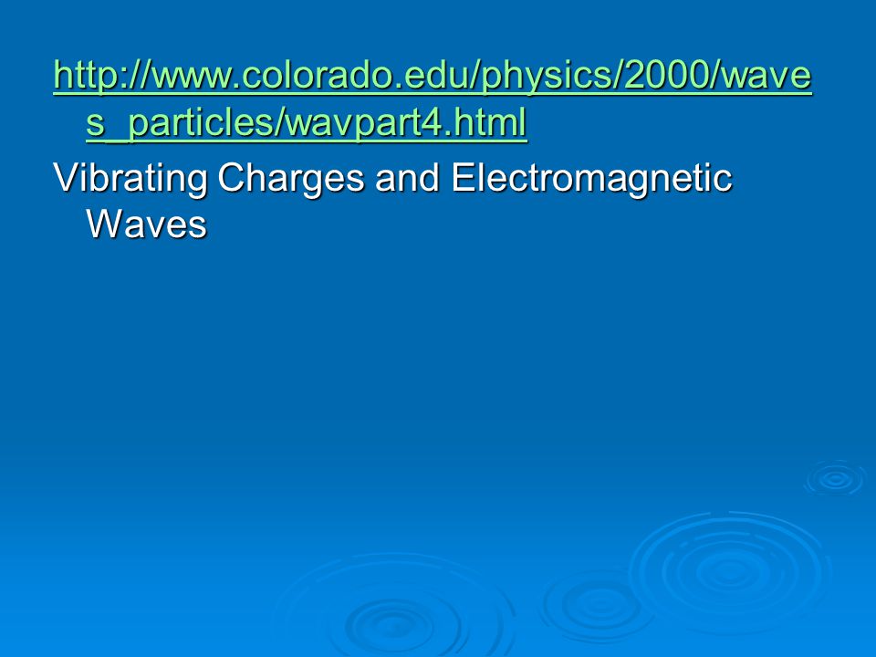 Vibrating Charges and Electromagnetic Waves.