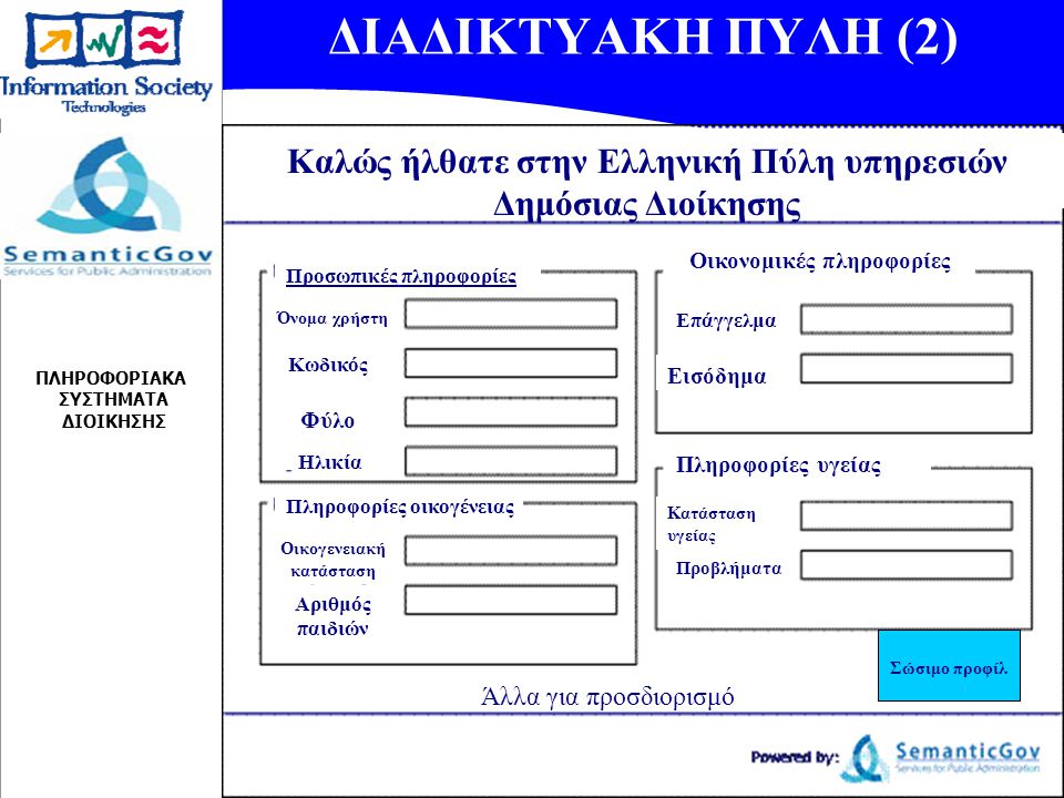 ΔΙΑΔΙΚΤΥΑΚΗ ΠΥΛΗ (2) Καλώς ήλθατε στην Ελληνική Πύλη υπηρεσιών Δημόσιας Διοίκησης. Οικονομικές πληροφορίες.