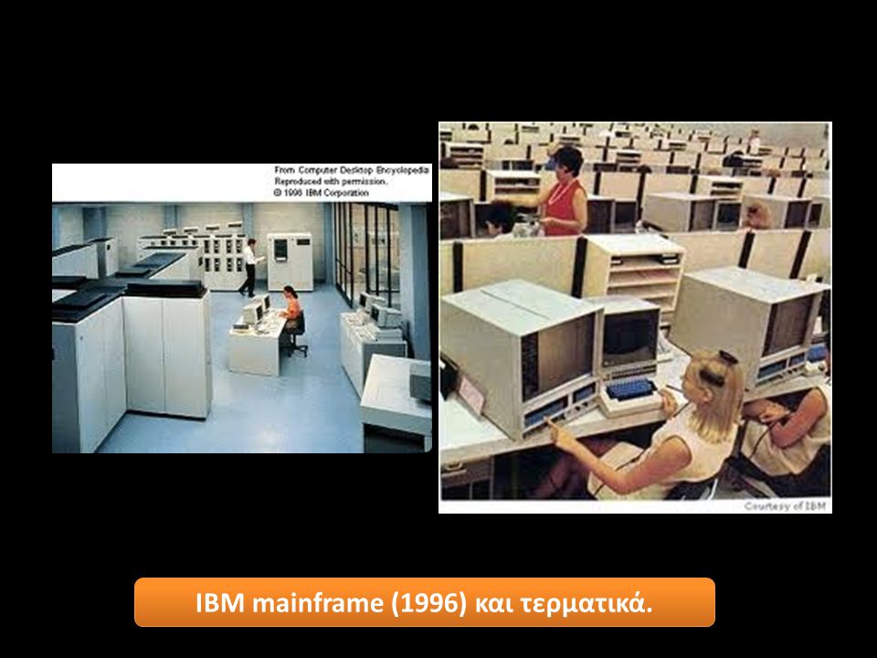 ΙΒΜ mainframe (1996) και τερματικά.