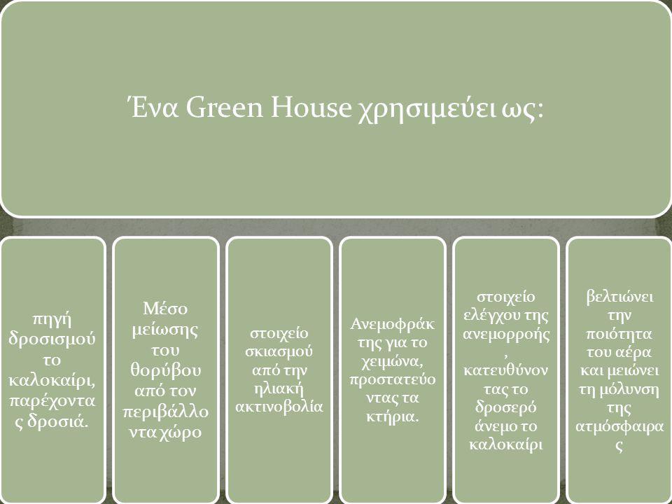Ένα Green House χρησιμεύει ως: