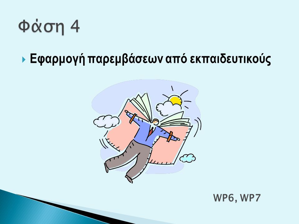 Φάση 4 Εφαρμογή παρεμβάσεων από εκπαιδευτικούς WP6, WP7