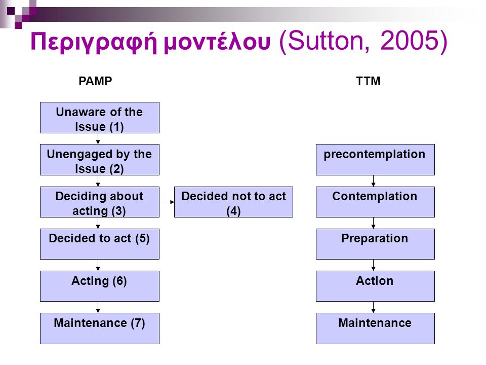 Περιγραφή μοντέλου (Sutton, 2005)