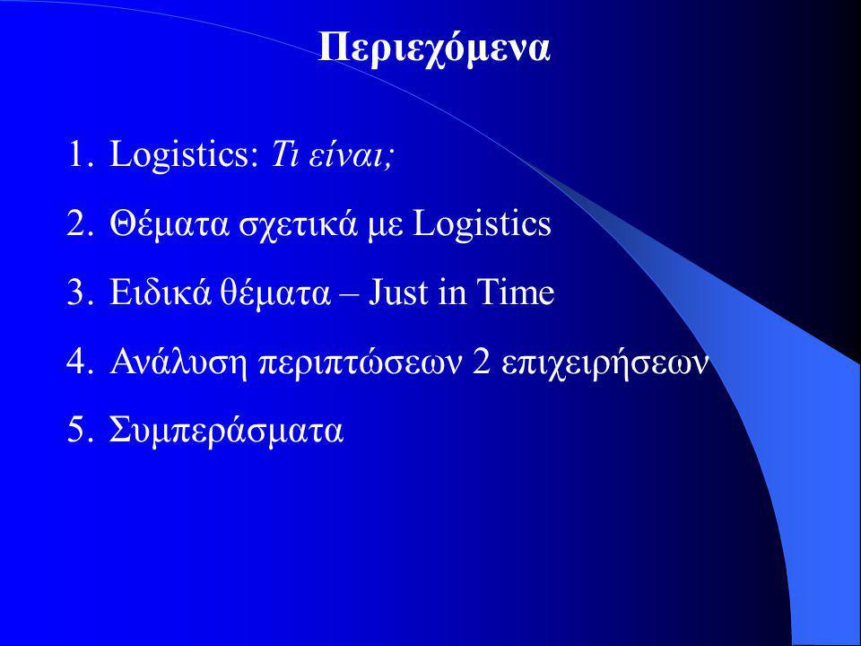 Περιεχόμενα Logistics: Τι είναι; Θέματα σχετικά με Logistics