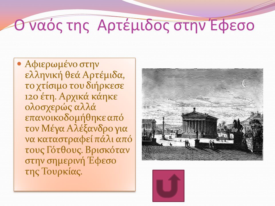 Ο ναός της Αρτέμιδος στην Έφεσο