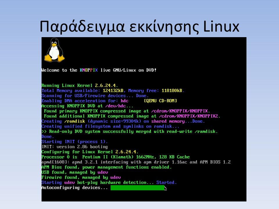 Παράδειγμα εκκίνησης Linux