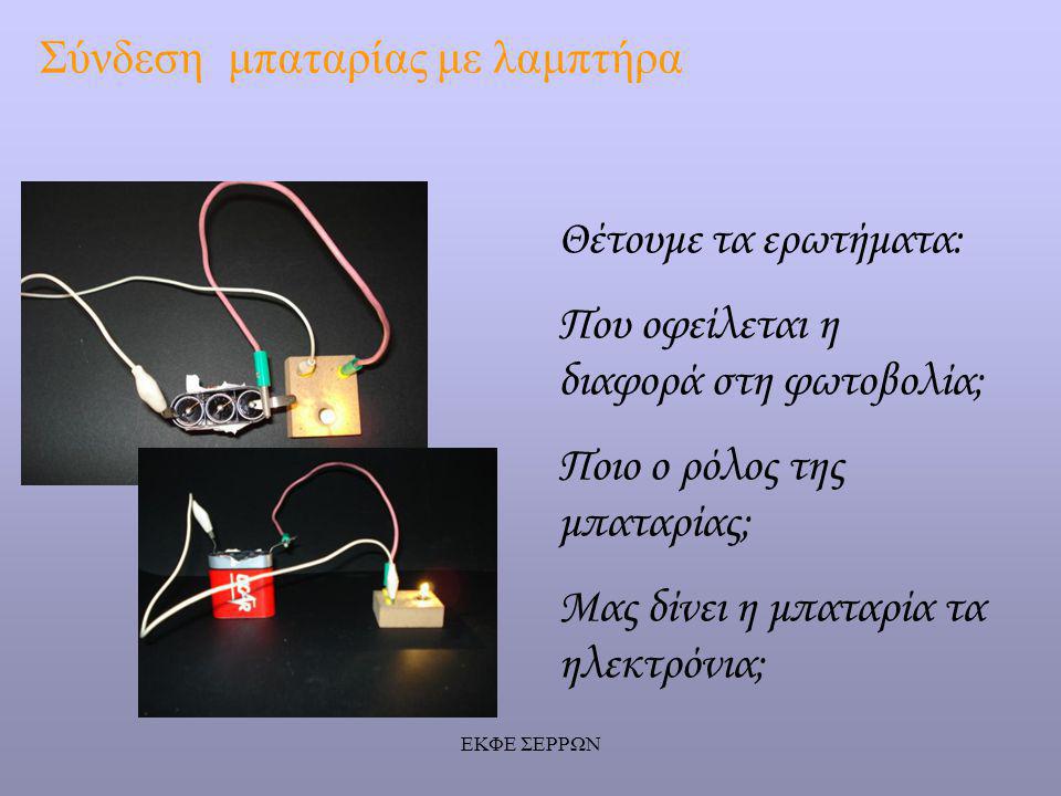 Σύνδεση μπαταρίας με λαμπτήρα
