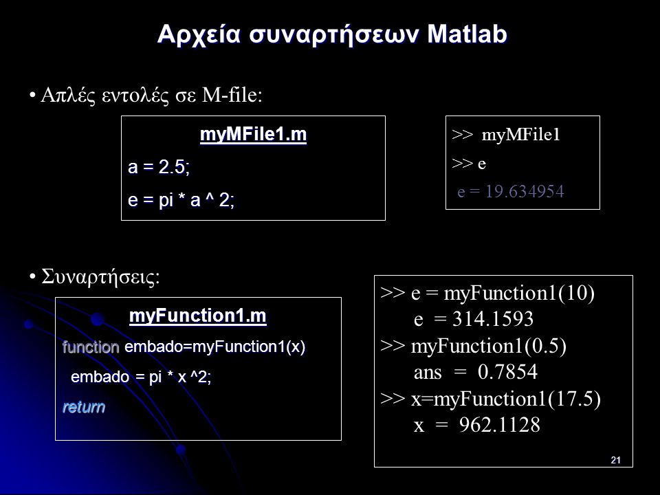 Αρχεία συναρτήσεων Matlab