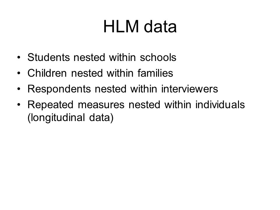 HLM data Students nested within schools