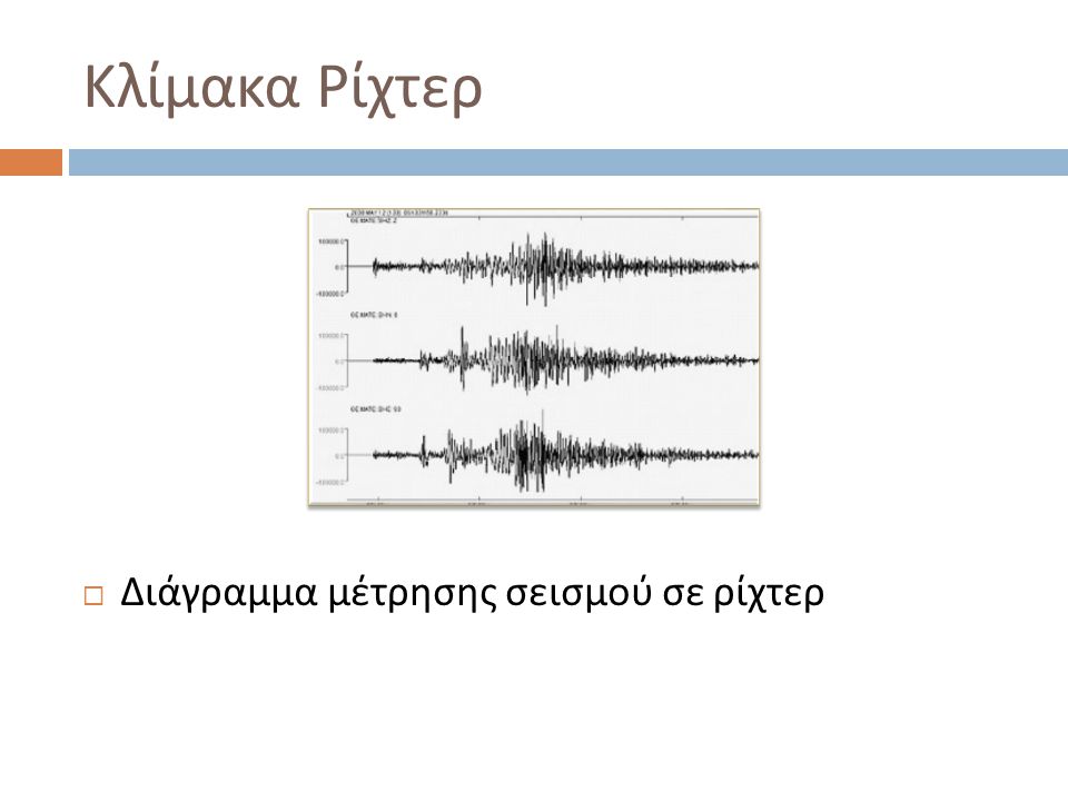 Κλίμακα Ρίχτερ Διάγραμμα μέτρησης σεισμού σε ρίχτερ
