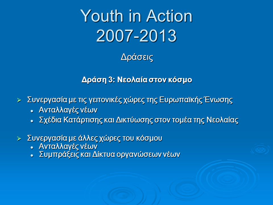 Δράση 3: Νεολαία στον κόσμο
