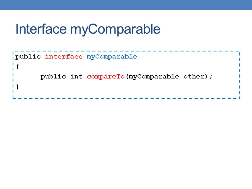 Interface myComparable