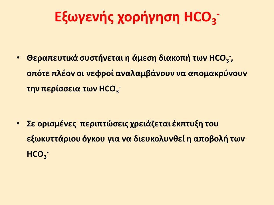 Εξωγενής χορήγηση HCO3-