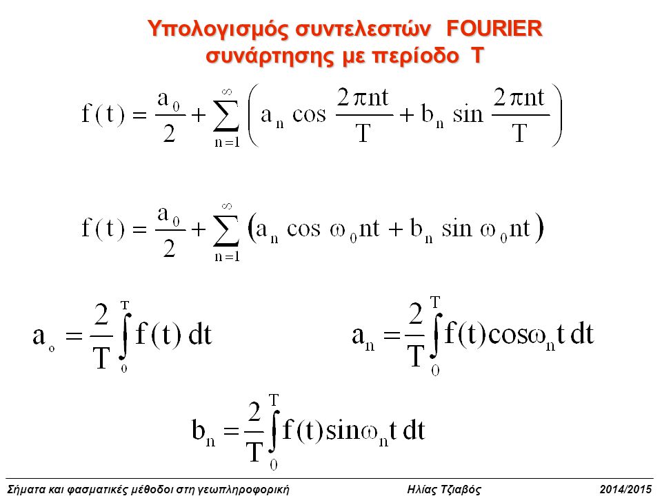 Υπολογισμός συντελεστών FOURIER συνάρτησης με περίοδο Τ
