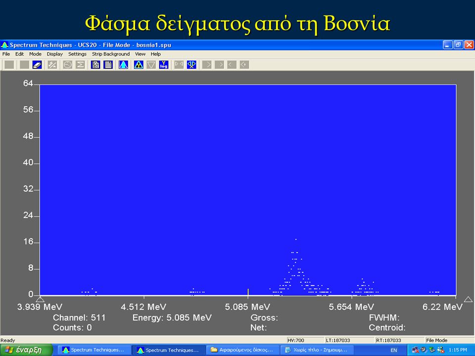 Φάσμα δείγματος από τη Βοσνία