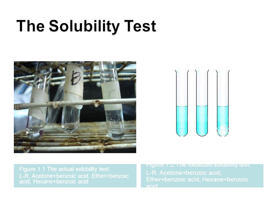 The Solubility Test Figure 1.2 The idealized solubility test.