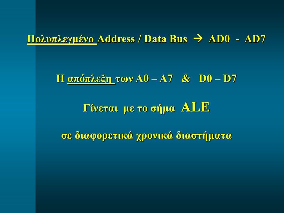 Πολυπλεγμένο Address / Data Bus  AD0 - AD7