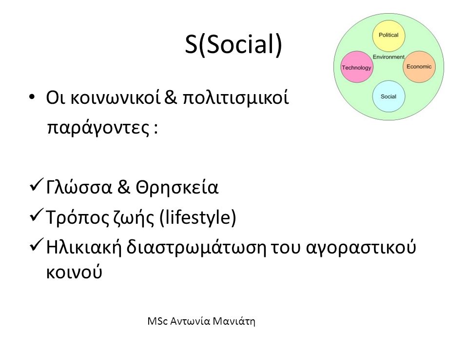 S(Social) Οι κοινωνικοί & πολιτισμικοί παράγοντες : Γλώσσα & Θρησκεία