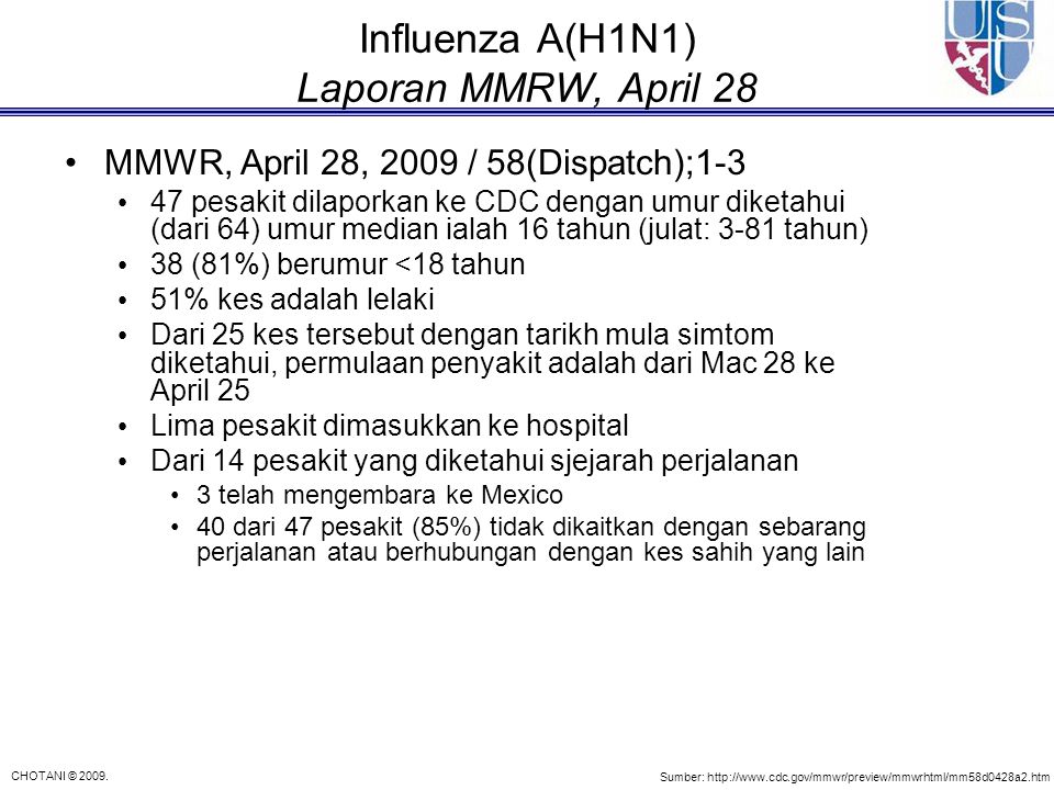 Influenza A(H1N1) Laporan MMRW, April 28