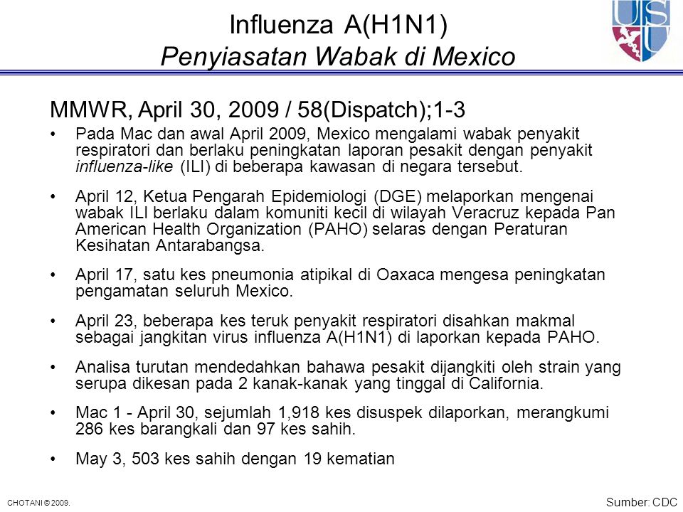 Influenza A(H1N1) Penyiasatan Wabak di Mexico
