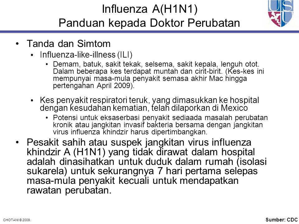 Influenza A(H1N1) Panduan kepada Doktor Perubatan
