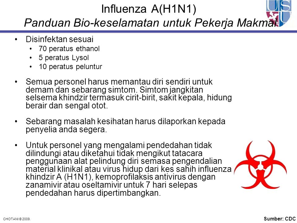 Influenza A(H1N1) Panduan Bio-keselamatan untuk Pekerja Makmal