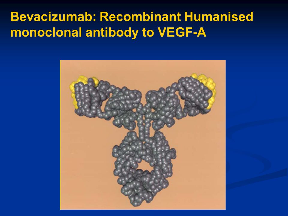 Bevacizumab: Recombinant Humanised monoclonal antibody to VEGF-A