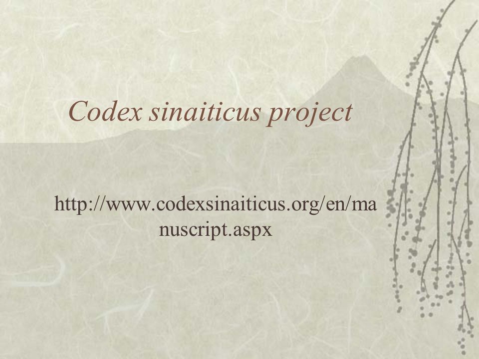 Codex sinaiticus project