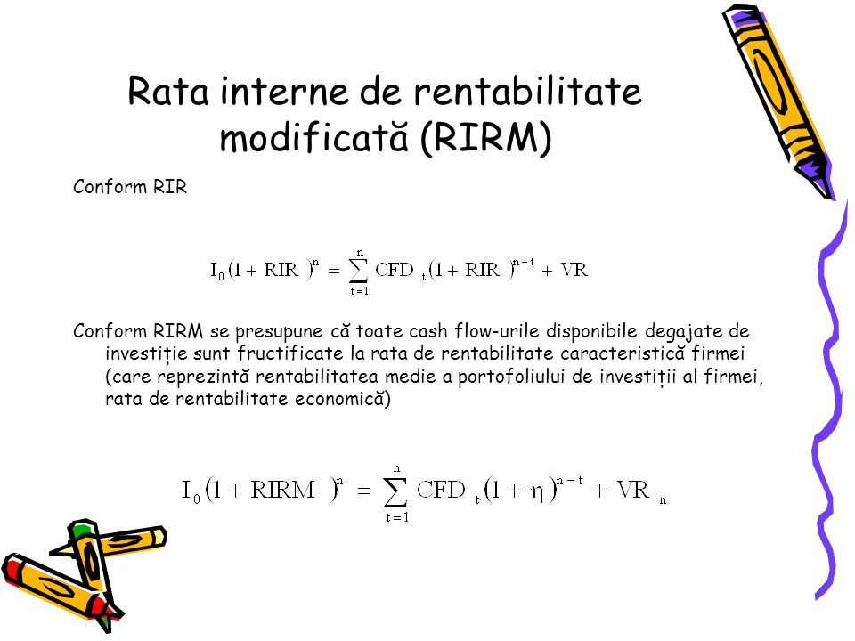 Rata interne de rentabilitate modificată (RIRM)